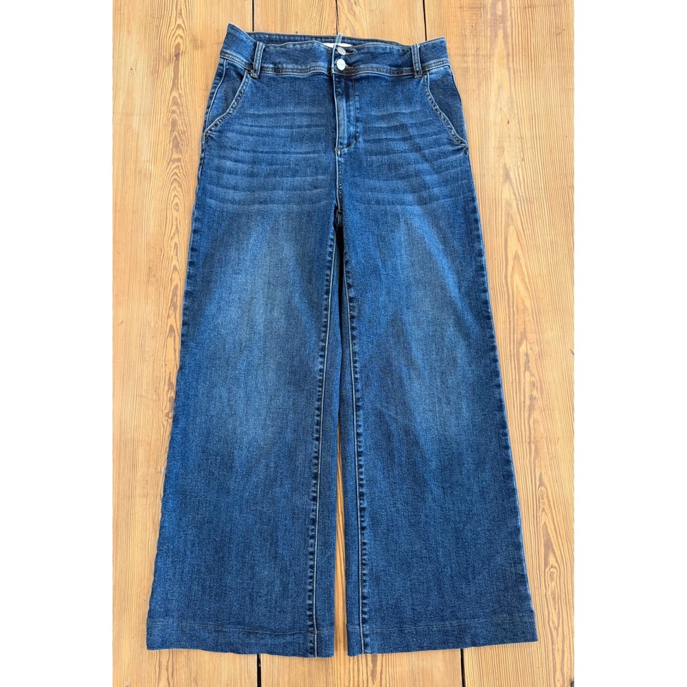 Risen Jeans Womens Size 32x28 Medium Wash High Rise Wide Leg Denim RDP5765
